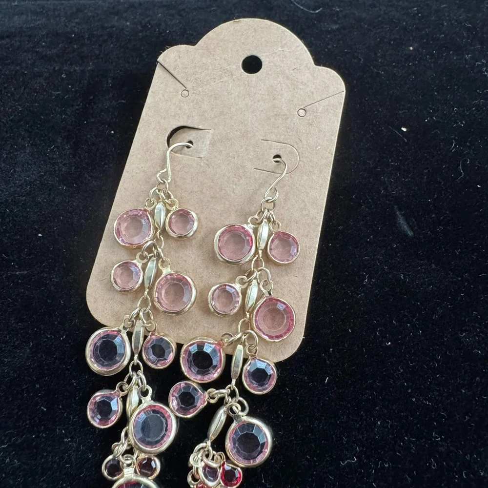 Carolee Gold and Pink Earrings - Picture 2 of 2